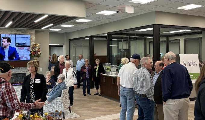 Group of people at open house